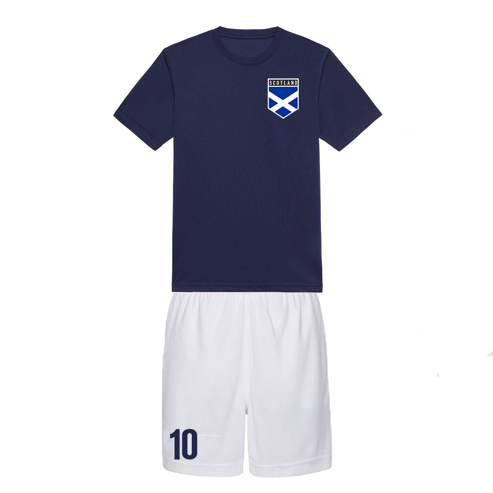 Personalised Scotland Training Kit Polyester Uksoccershop Men's Navy Medium