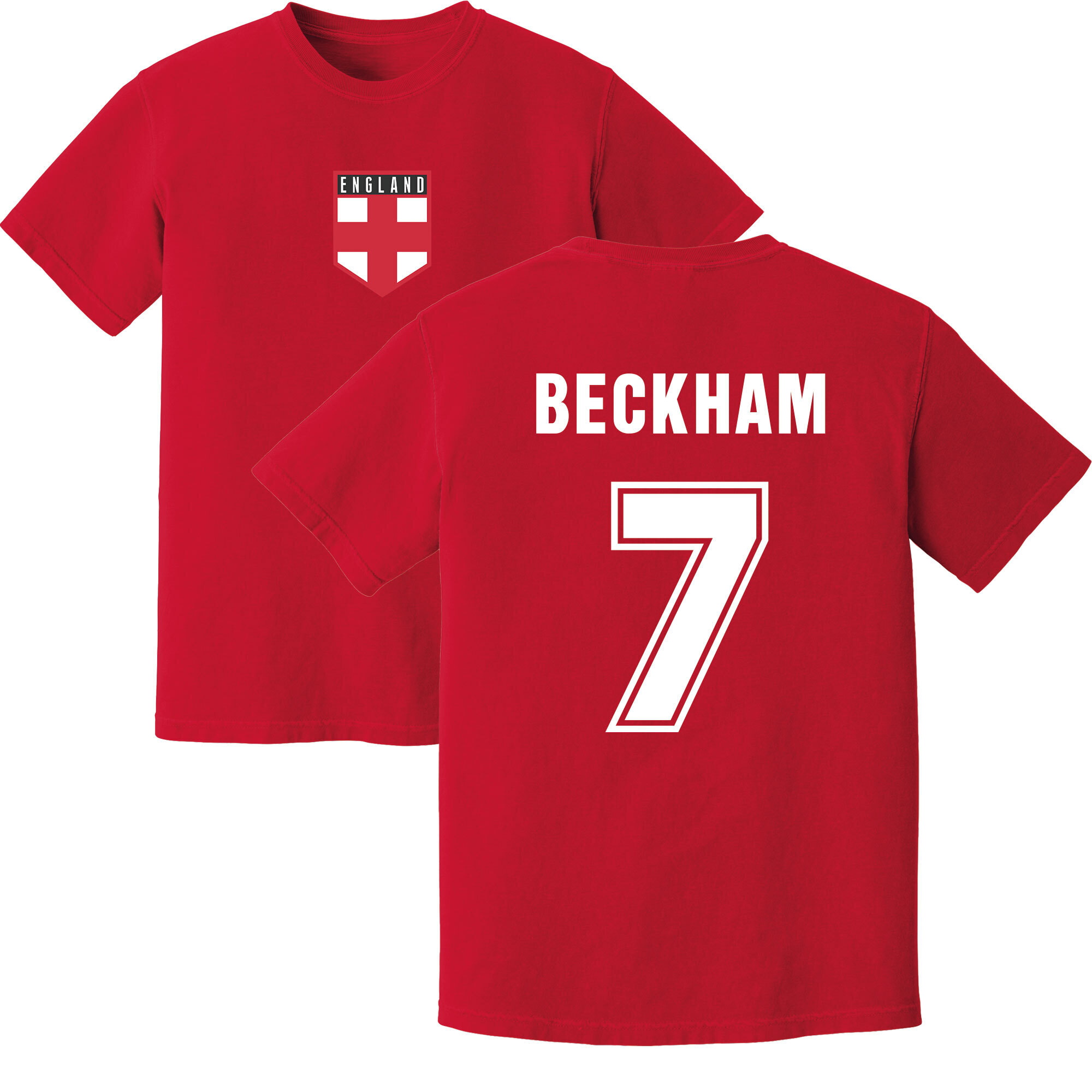 Beckham England Training Jersey (Red) Polyester Uksoccershop Men's Red Extra Large