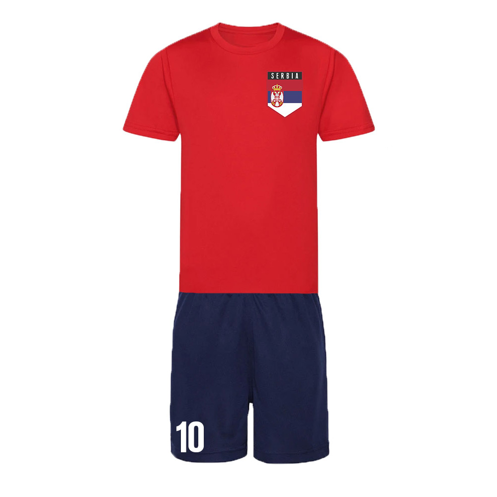 Personalised Serbia Training Kit Polyester Uksoccershop Men's Red Medium