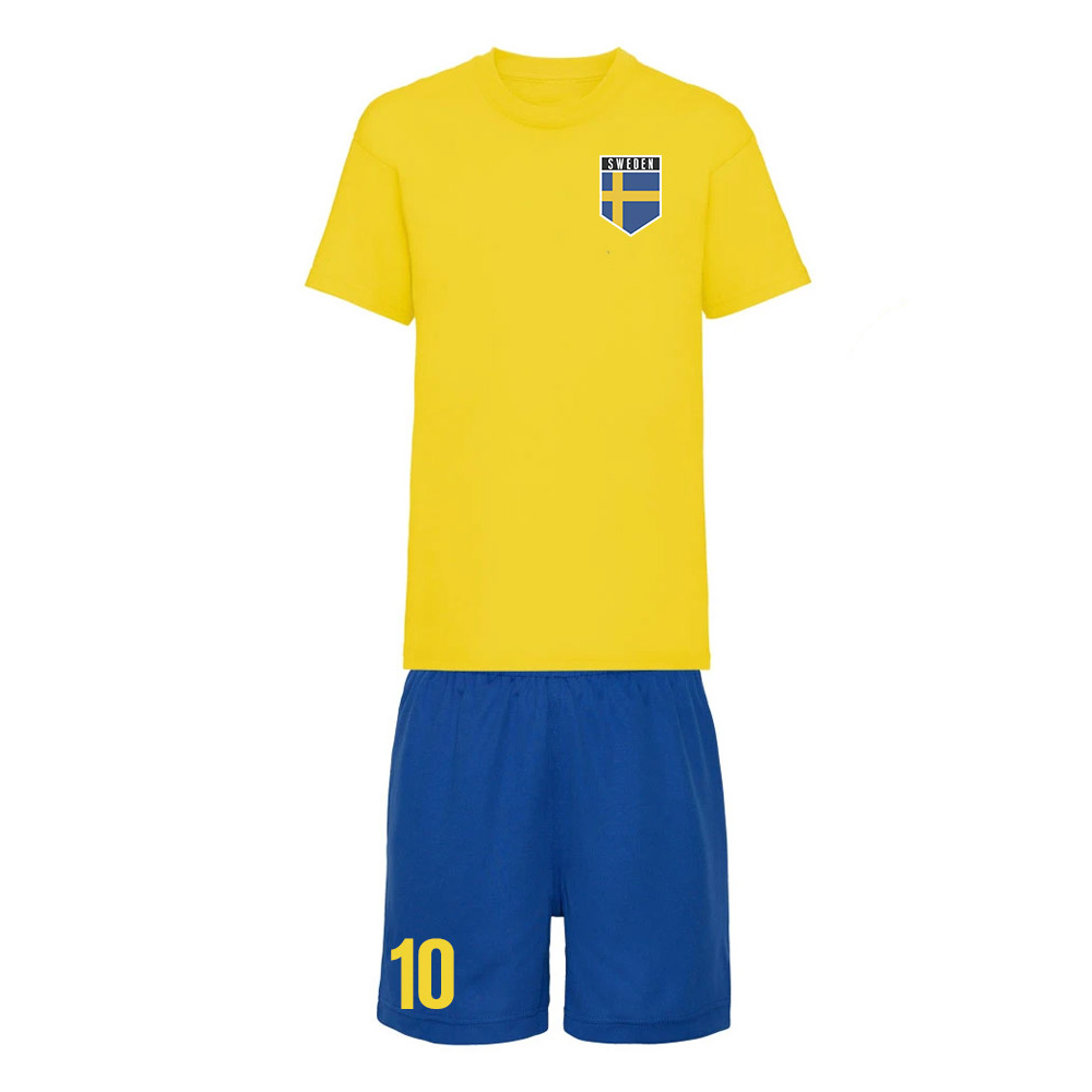 Personalised Sweden Training Kit Polyester Uksoccershop Men's Yellow Xxl