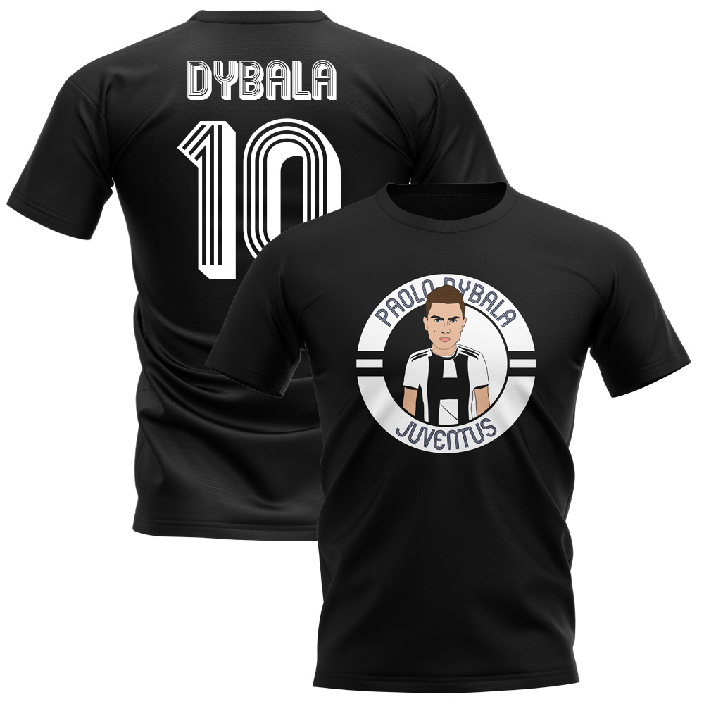 Click to view product details and reviews for Paulo Dybala Juventus Illustration T Shirt Black.