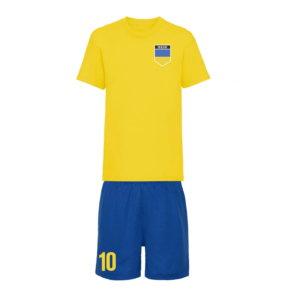 Personalised Ukraine Training Kit Polyester Uksoccershop Men's Yellow Medium