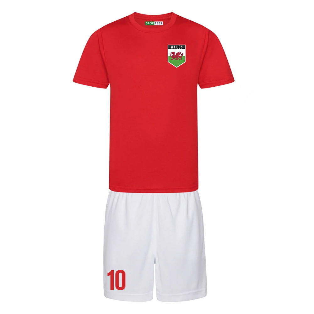 Personalised Wales Training Kit Polyester Uksoccershop Men's Red Medium
