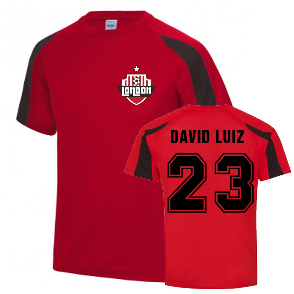 David Luiz Arsenal Sports Training Jersey (Red) Polyester Uksoccershop Men's Red Extra Large