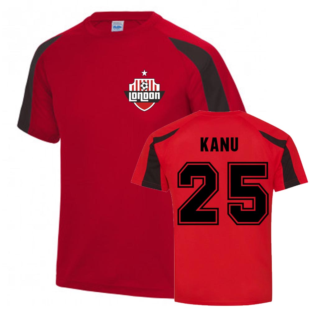 Nwankwo Kanu Arsenal Sports Training Jersey (Red) Polyester Uksoccershop Men's Red Large