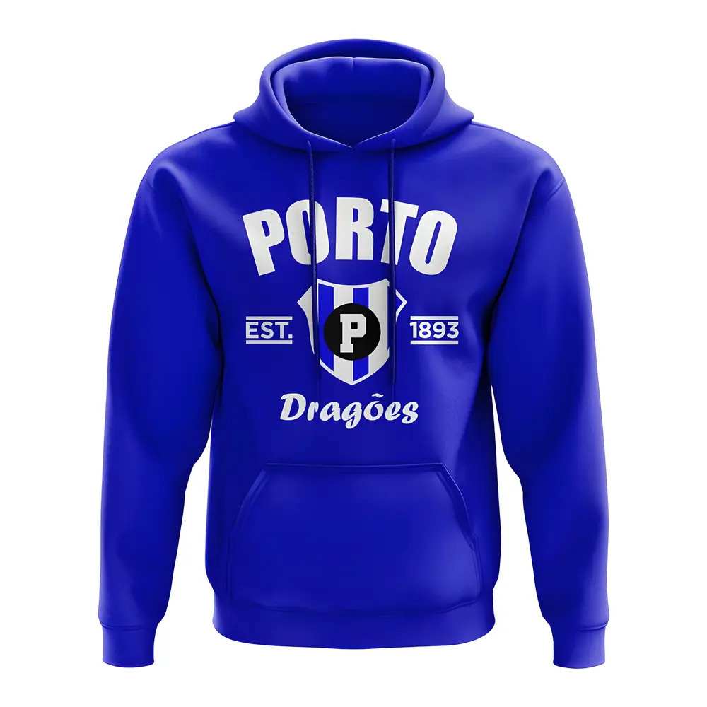Porto Established Hoody (Royal) Polyester Uksoccershop Men's Blue Medium