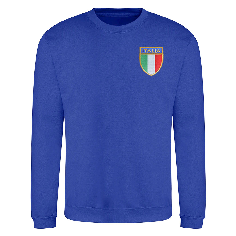 Italy National Team Sweatshirt (Royal ) Polyester Uksoccershop Men's Blue Large