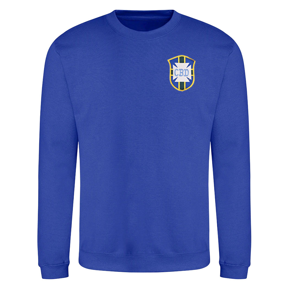 Brazil National Team Sweatshirt (Royal ) Polyester Uksoccershop Men's Blue Medium