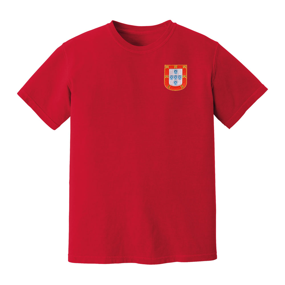 Portugal National Team Embroide Tee (Red) Polyester Uksoccershop Men's Red Extra Large
