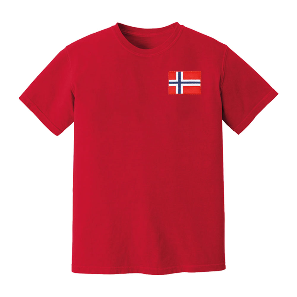 Norway National Team Embroide Tee (Red) Polyester Uksoccershop Men's Red Large