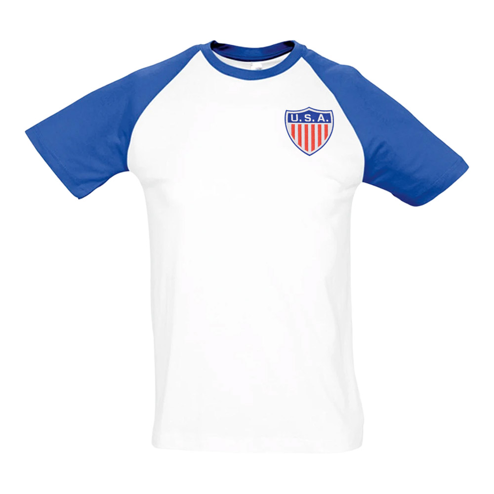 Usa National Team Embroidered Contrast Tee (White) Polyester Uksoccershop Men's White Extra Large