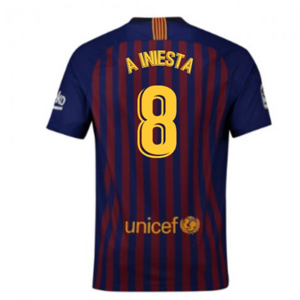 Click to view product details and reviews for 2018 2019 Barcelona Home Nike Football Shirt A Iniesta 8 Kids.
