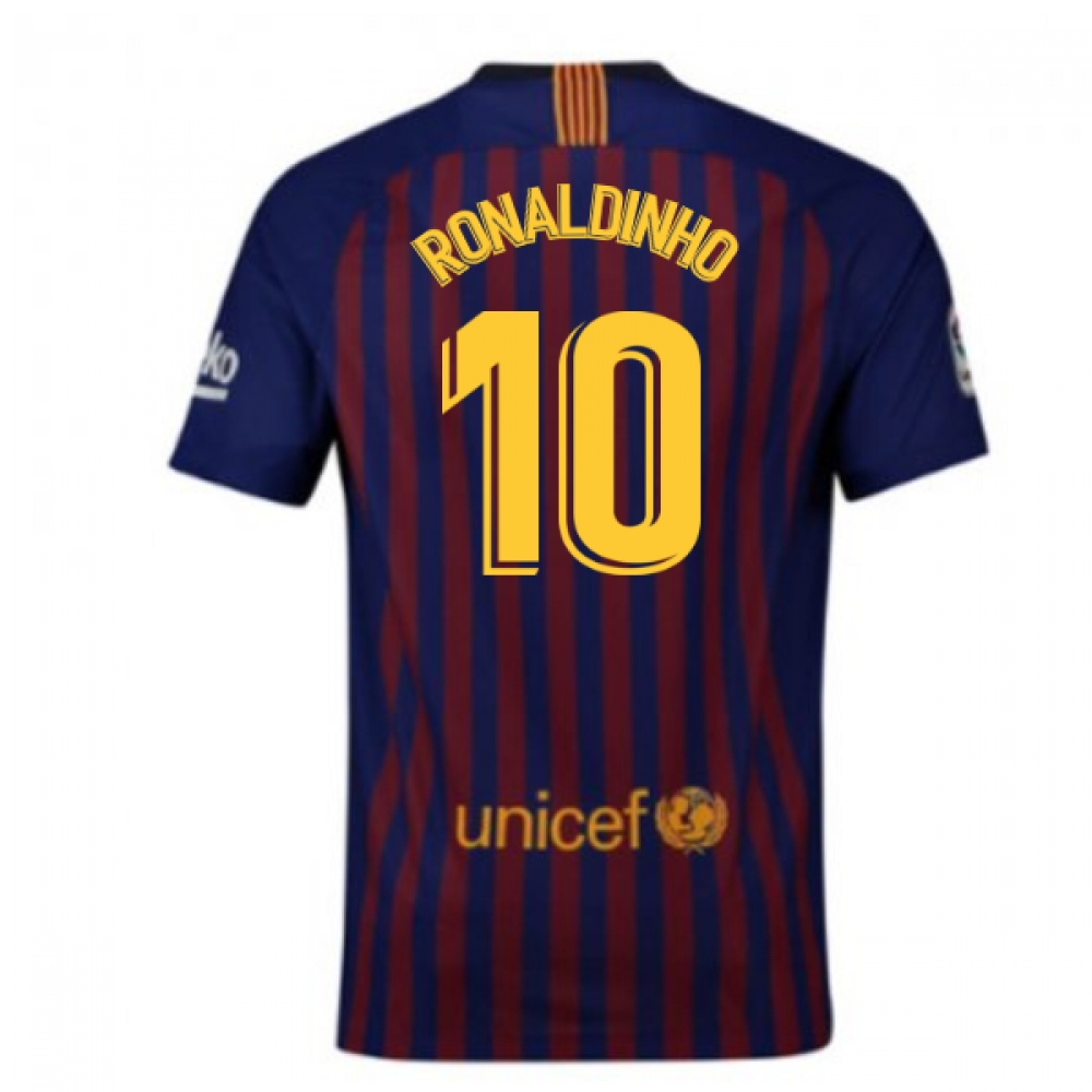 Click to view product details and reviews for 2018 2019 Barcelona Home Nike Football Shirt Ronaldinho 10 Kids.