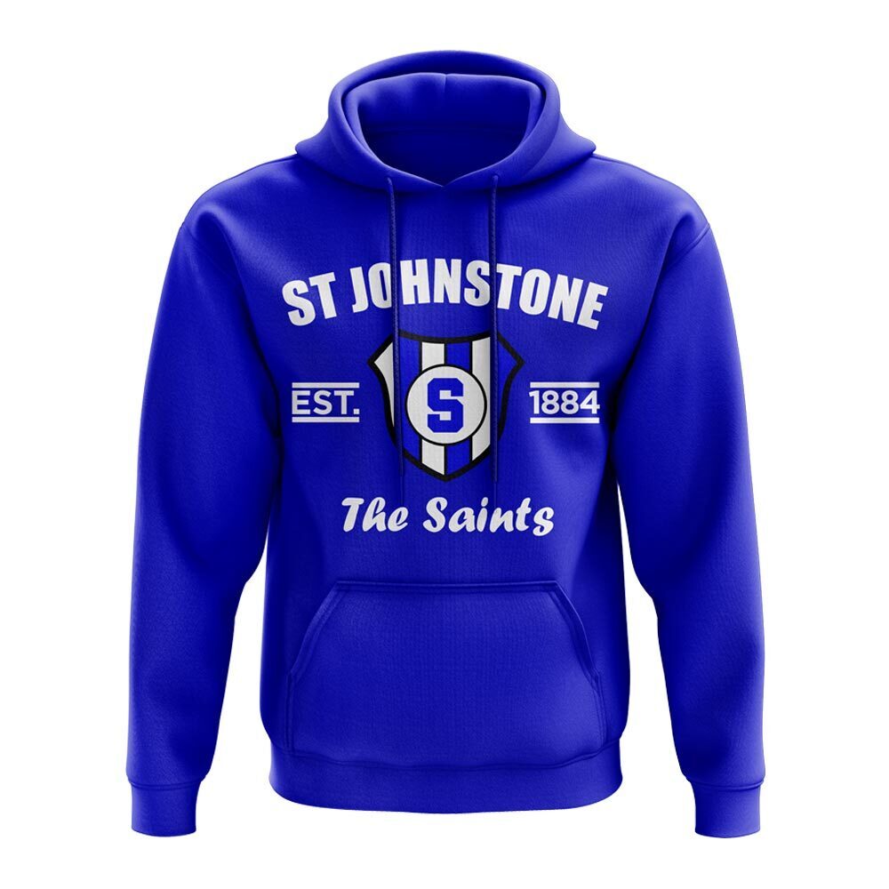 St Johnstone Established Hoody (Royal) Polyester Uksoccershop Men's Blue Extra Large