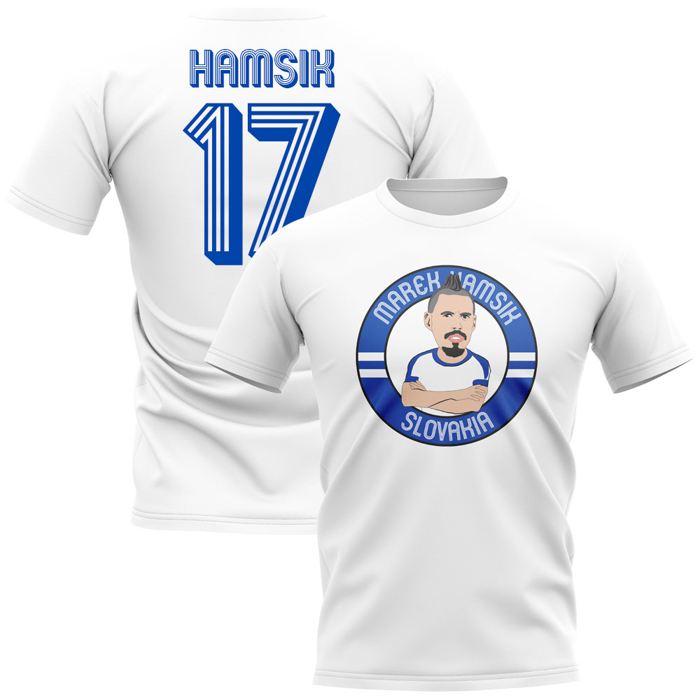 Click to view product details and reviews for Marek Hamsik Slovakia Illustration T Shirt White.