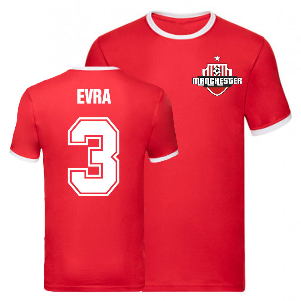 Patrice Evra Manchester United Ringer Tee (Red) Polyester Uksoccershop Men's Red Small