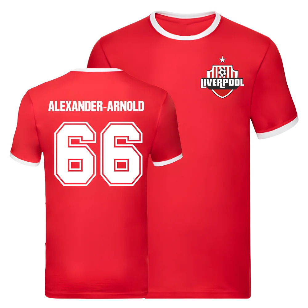 Trent Alexander-Arnold Liverpool Ringer Tee (Red) Polyester Uksoccershop Men's Red Xxl