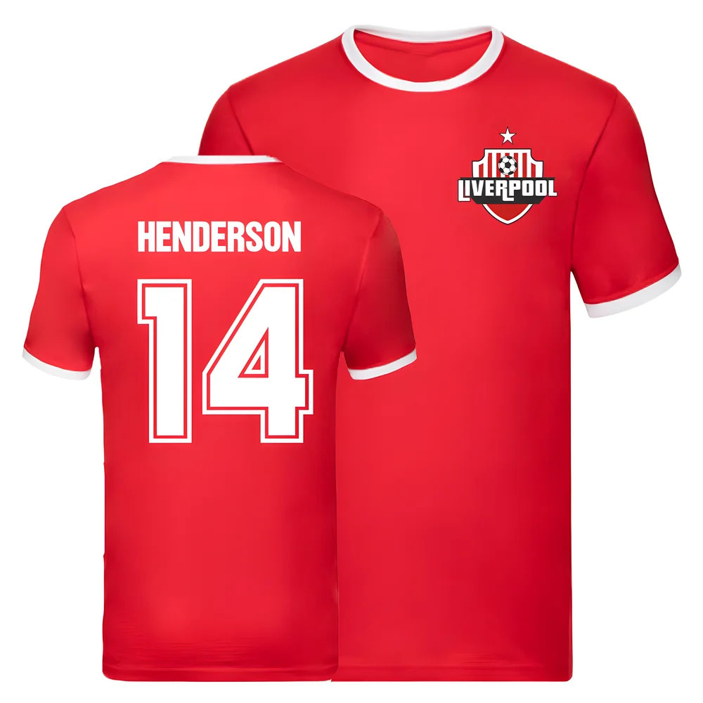 Jordan Henderson Liverpool Ringer Tee (Red) Polyester Uksoccershop Men's Red Xxl