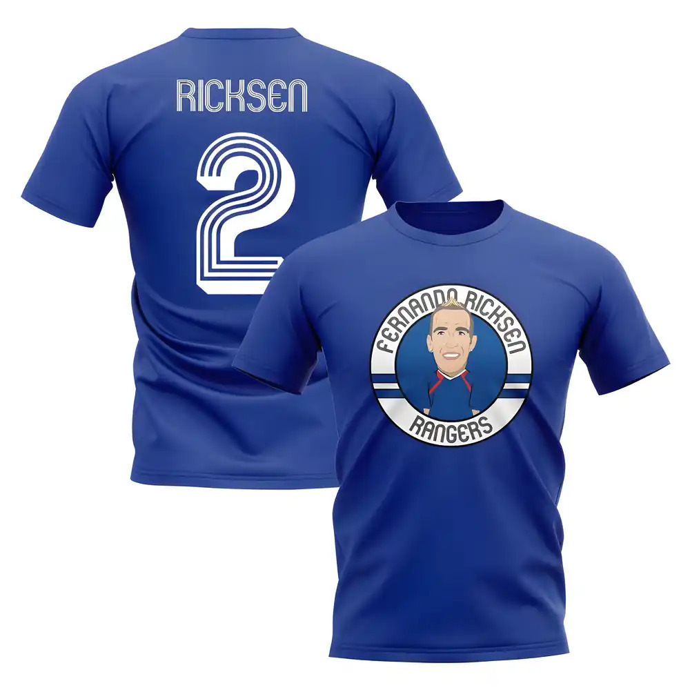 Click to view product details and reviews for Fernando Ricksen Rangers Illustration T Shirt Blue. Click to view product details and reviews for Fernando Ricksen Rangers Illustration T Shirt Blue.