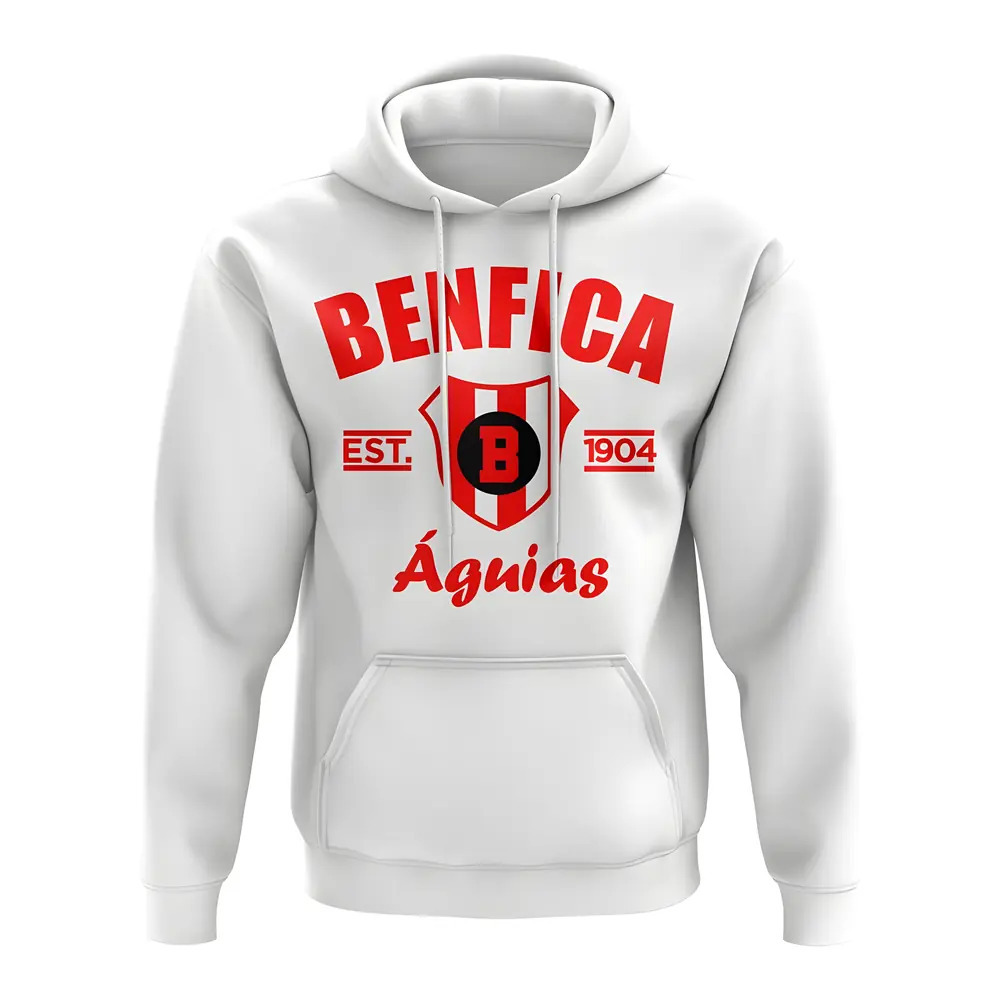 Benfica Established Hoody (White) Polyester Uksoccershop Men's White Xxl