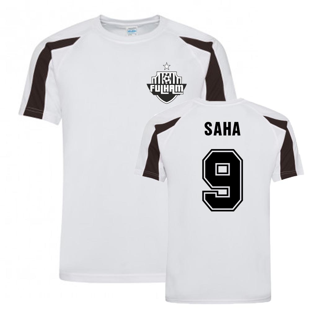 Louis Saha Fulham Sports Training Jersey (White) Polyester Uksoccershop Men's White Extra Large