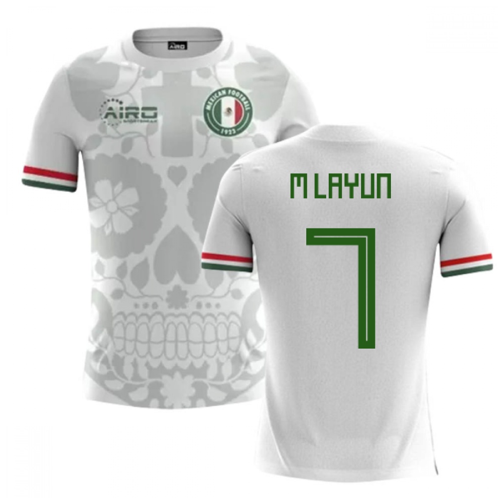 '25-'26 Mexico Away Concept Football Shirt (M.layun 7) - Kids Polyester Made By: Airo Sportswear Unisex Kids White Medium