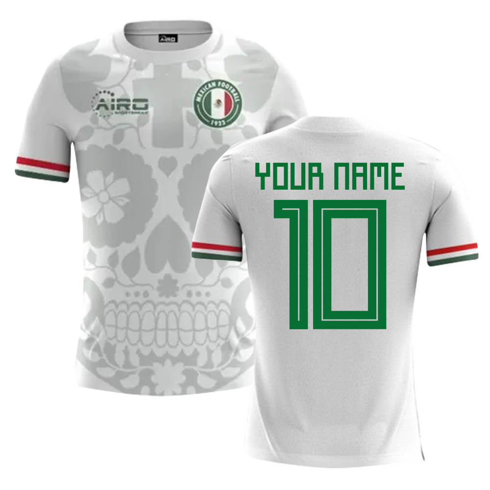 '25-'26 Mexico Away Concept Football Shirt (Your Name) Polyester Made By: Airo Sportswear Men's White 4XL