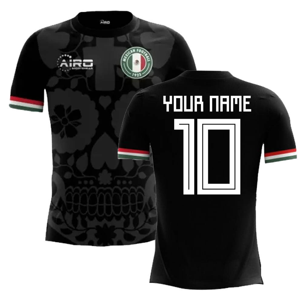 '25-'26 Mexico Third Concept Football Shirt (Your Name) Polyester Made By: Airo Sportswear Men's Black 4XL