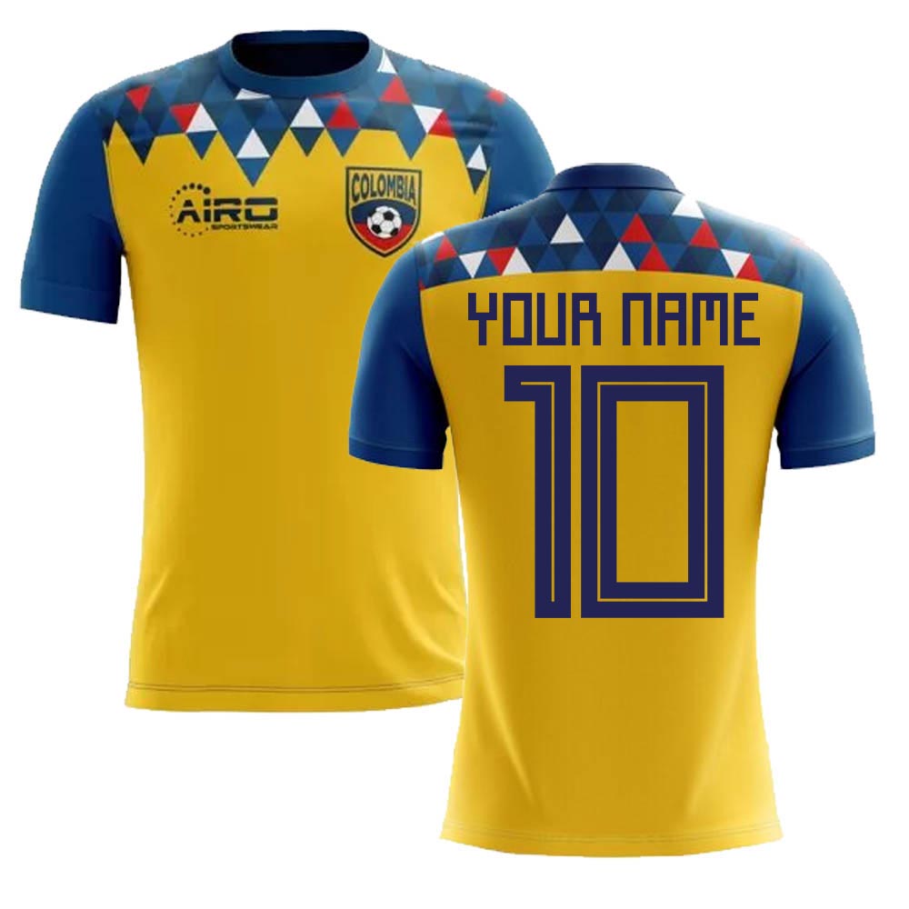 '25-'26 Colombia Concept Football Shirt (Your Name) Polyester Made By: Airo Sportswear Men's Yellow 4XL