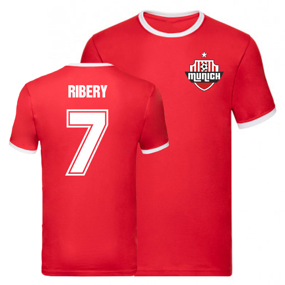 Franck Ribery Bayern Munich Ringer Tee (Red) Polyester Uksoccershop Men's Red Xxl