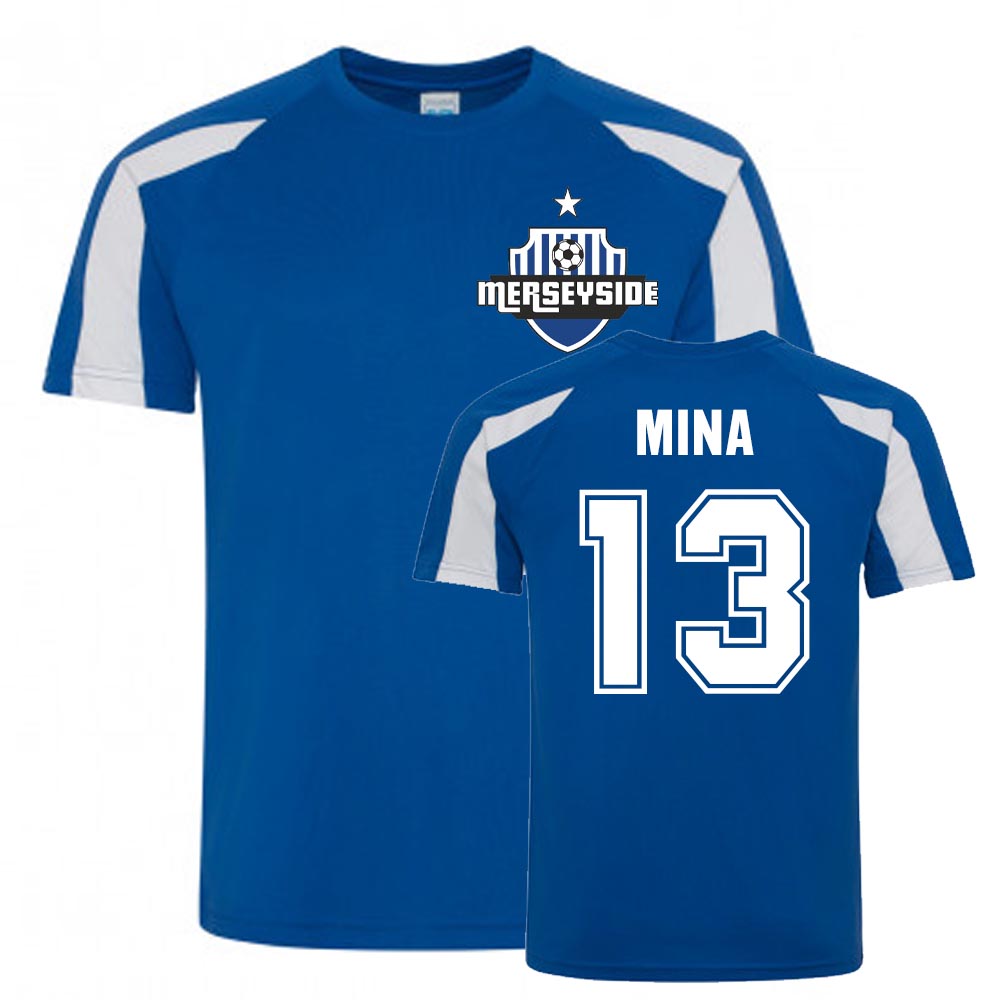 Yerry Mina Everton Sports Training Jersey (-White) Polyester Uksoccershop Men's Blue Large