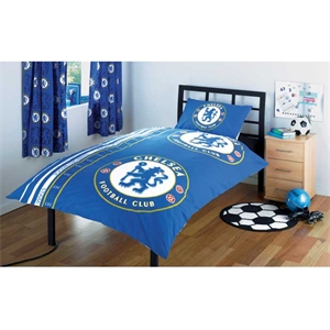 Chelsea Fc Stripe Single Duvet Cover Uksoccershop