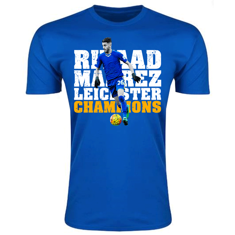 Riyad Mahrez Leicester City Player T Shirt Royal Kids