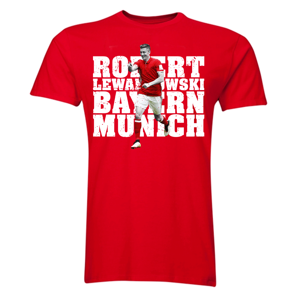 Robert Lewandowski Bayern Munich Player T Shirt Red