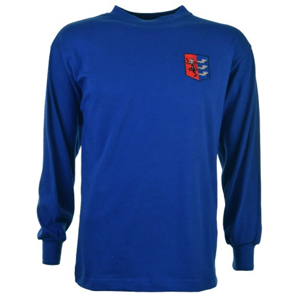 Ipswich Town 1960S-1970S Retro Football Shirt Polyester Made By: Toffs Men's Blue Small