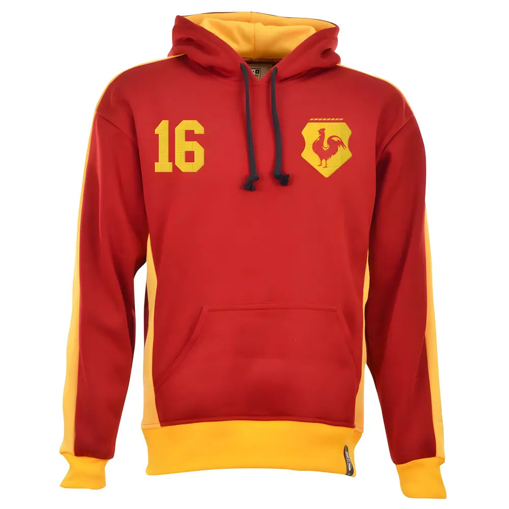 Bradford City Number 16 Retro Hoodie Polyester Made By: Toffs Men's Claret 4XL