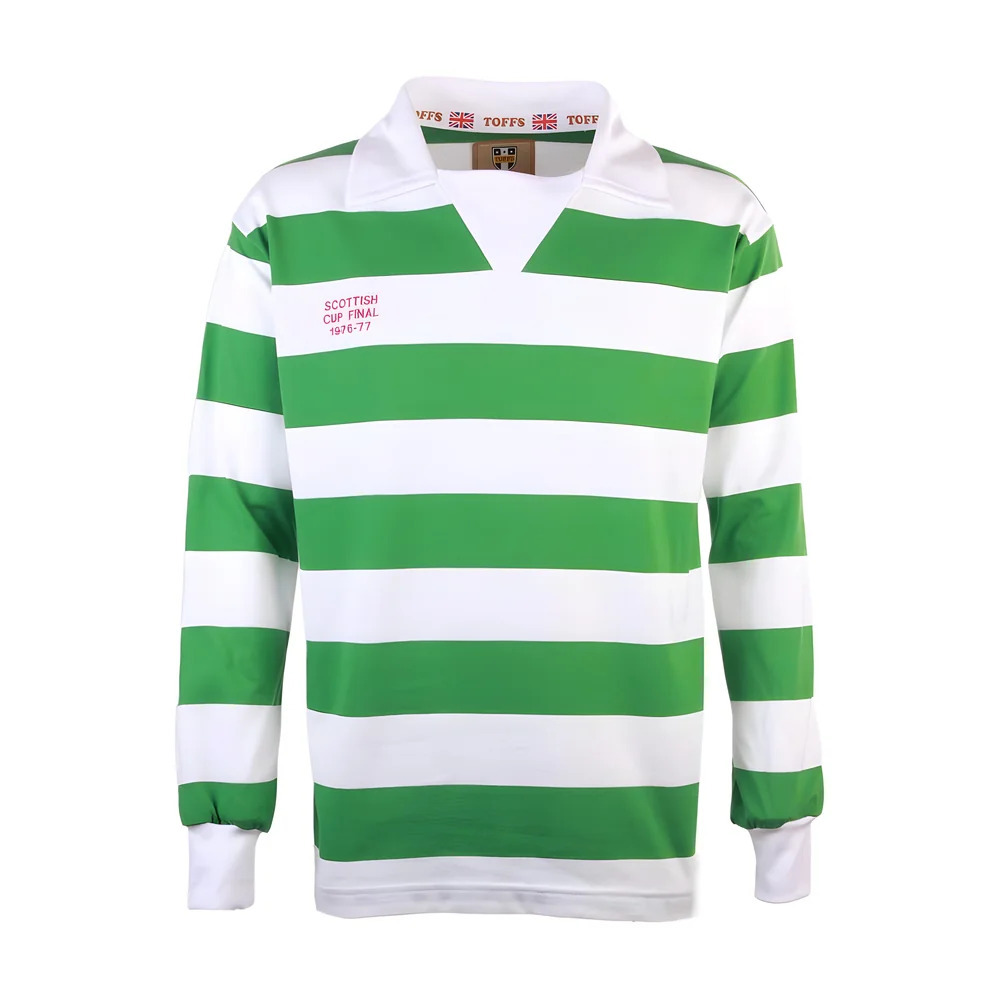 '76-'77 Celtic Scottish Cup Final Retro Football Shirt Polyester Made By: Toffs Men's Green Xxl