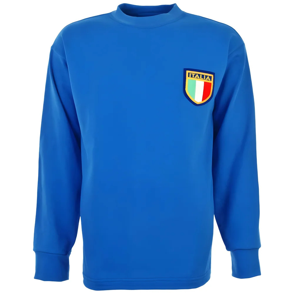 Italy 1968 European Champions Retro Football Shirt Polyester Made By: Toffs Men's Blue Small
