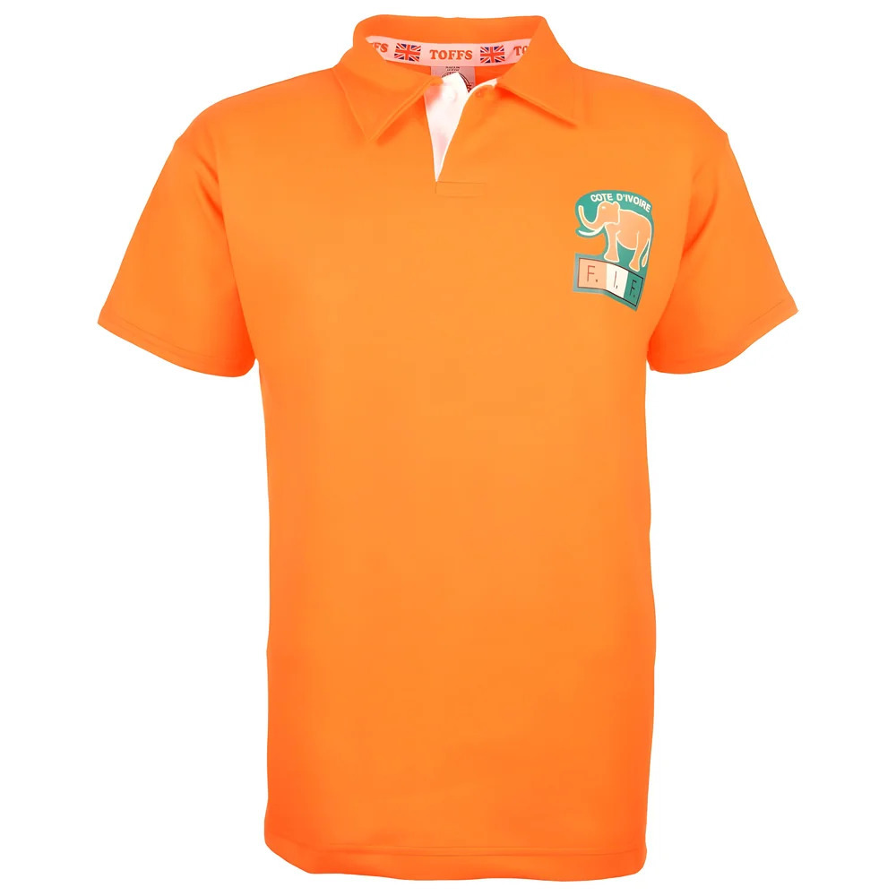 Ivory Coast 1980S Retro Football Shirt Polyester Made By: Toffs Men's Orange Xxl