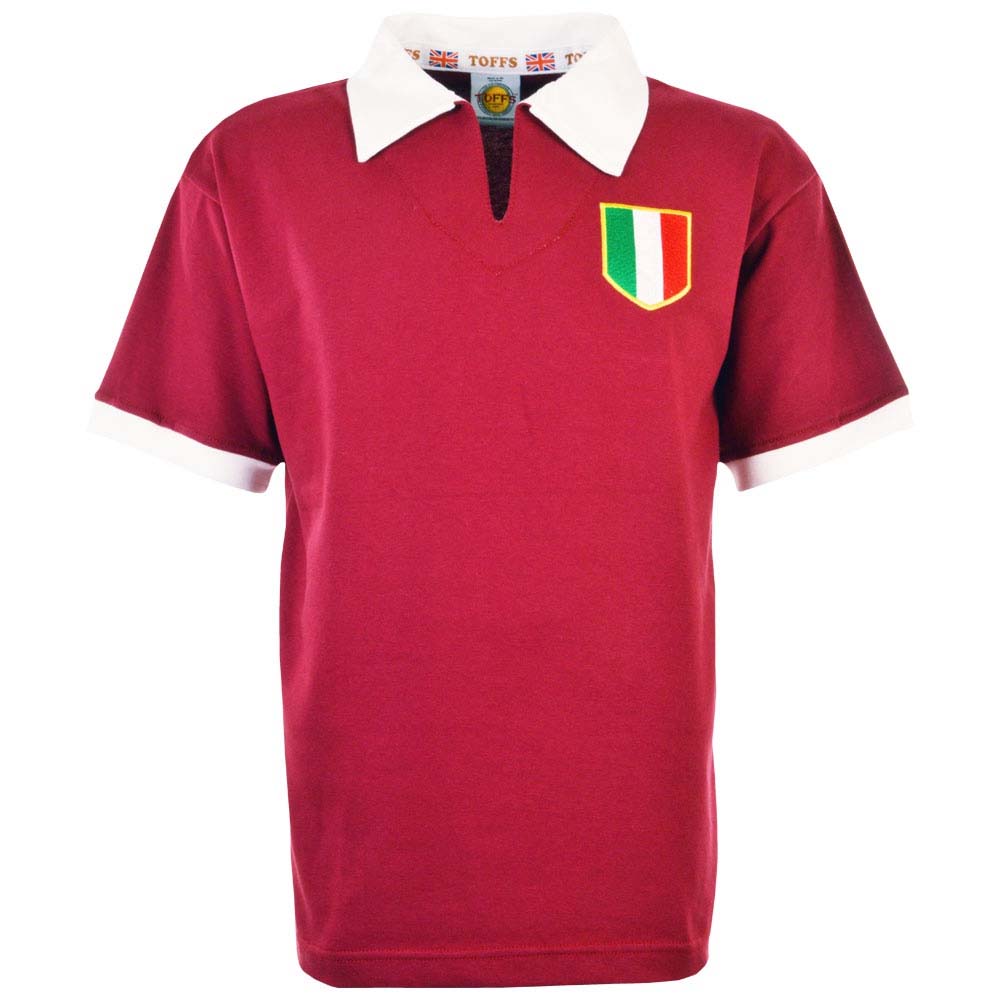 '48-'49 Torino Retro Football Shirt Polyester Made By: Toffs Men's Maroon Medium