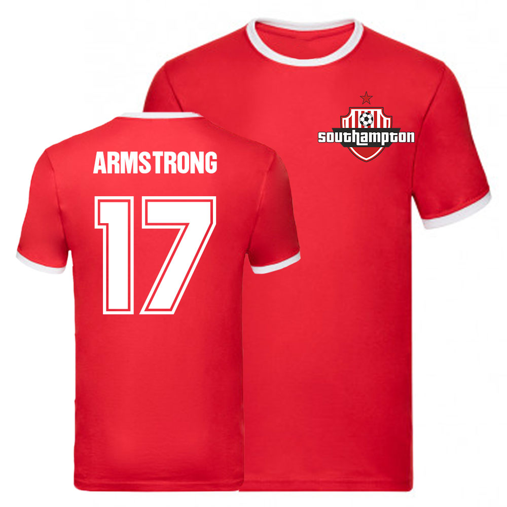 Stuart Armstrong Southampton Ringer Tee (Red) Polyester Uksoccershop Men's Red Medium