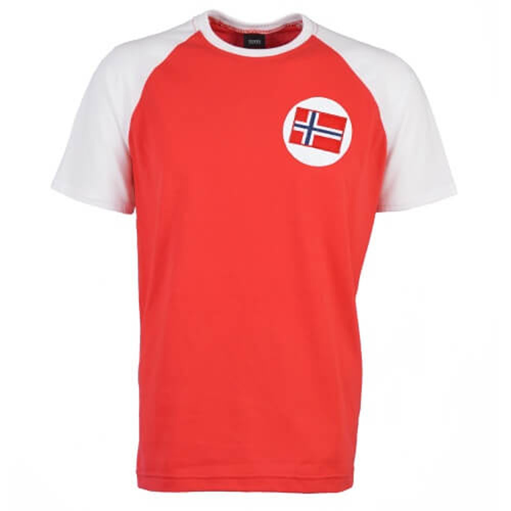 Norway Raglan Sleeve /White Retro T-Shirt Polyester Made By: Toffs Men's Red 5XL