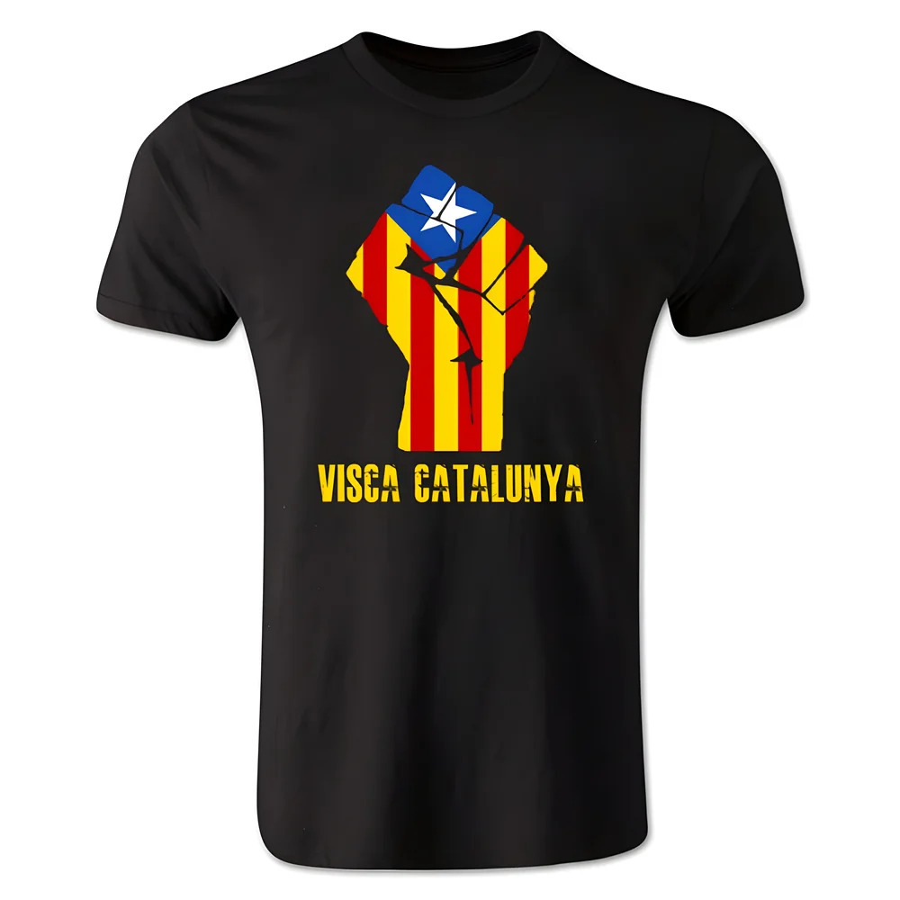 Visca Catalunya T-Shirt (Black) Polyester Made By: Gildan Men's Black Medium