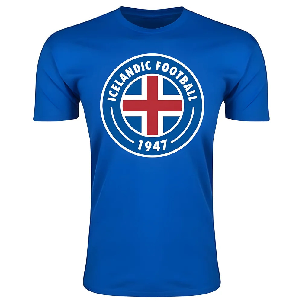 Iceland Core Logo T-Shirt (Blue) Polyester Uksoccershop Men's Blue Extra Large