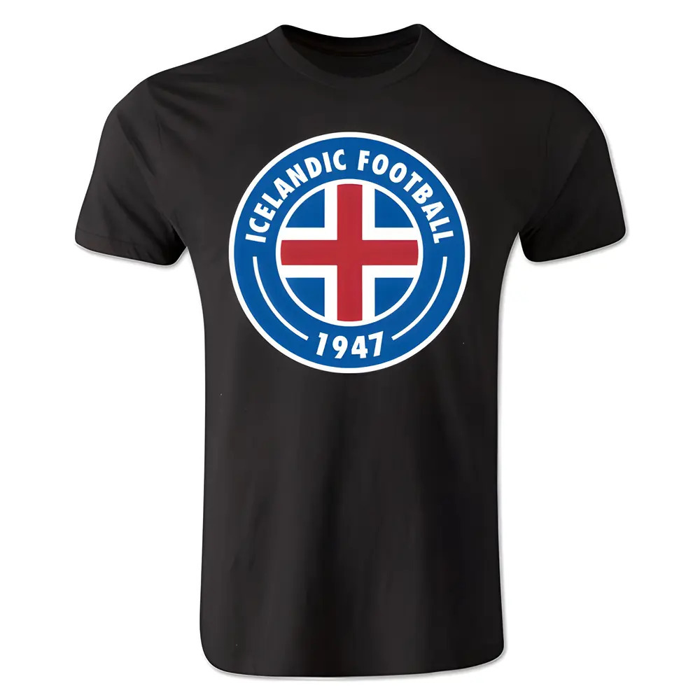 Iceland Core Logo T-Shirt (Black) Polyester Uksoccershop Men's Black Small
