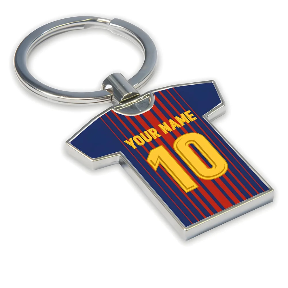 Personalised Barcelona Key Ring Adults One Size Polyester Uksoccershop Unisex Red