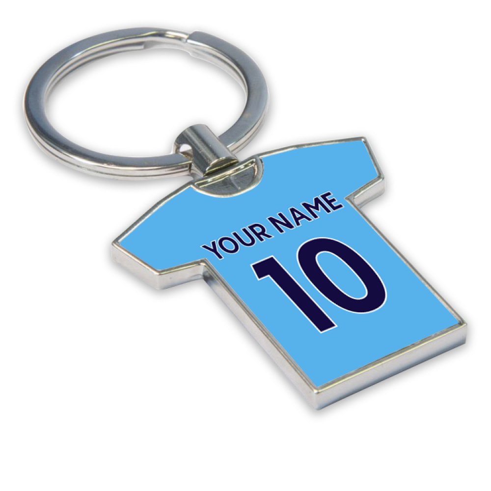 Personalised Man City Key Ring Adults One Size Polyester Chelsea Uksoccershop Unisex Blue
