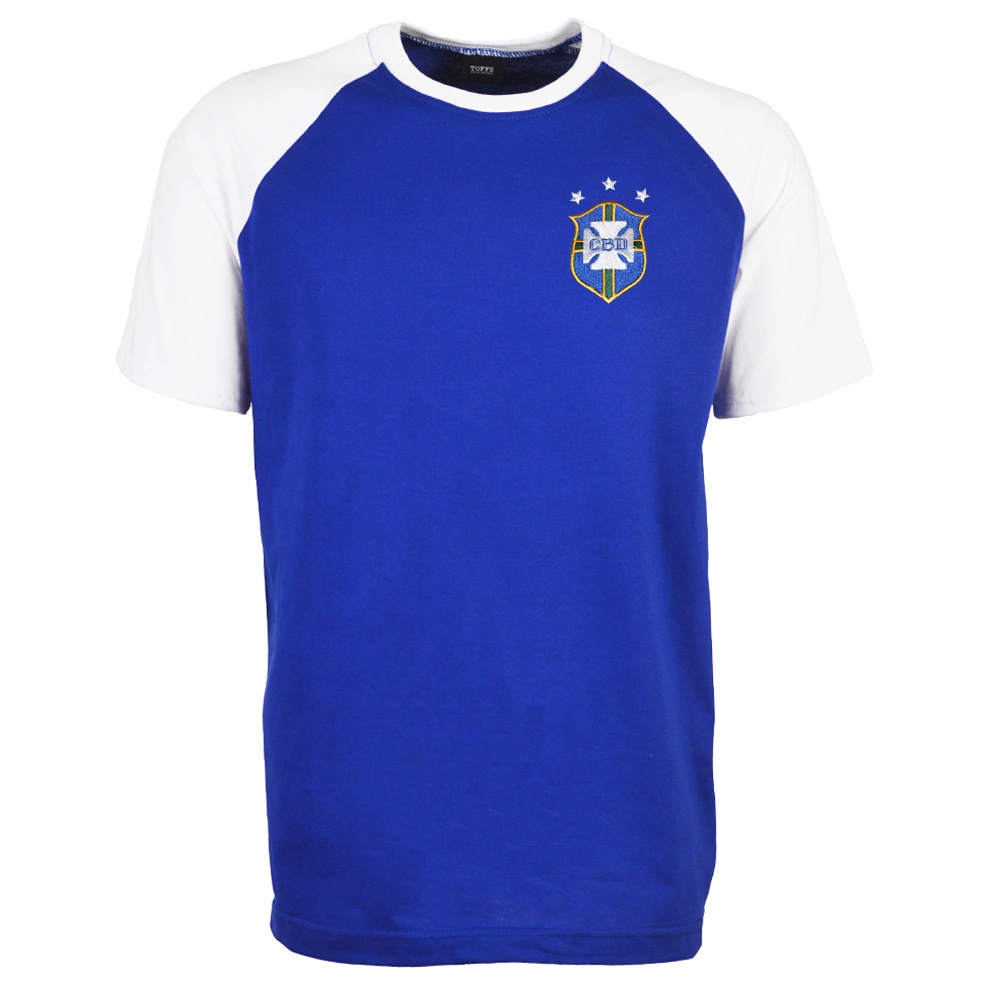 Brazil 2018 Raglan Away Retro Football Shirt Polyester Made By: Toffs Men's Blue 4XL