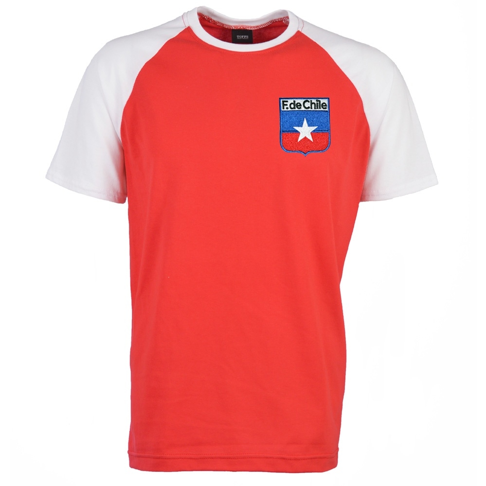 Chile 2018 Raglan Retro Football Shirt Polyester Made By: Toffs Men's Red 4XL