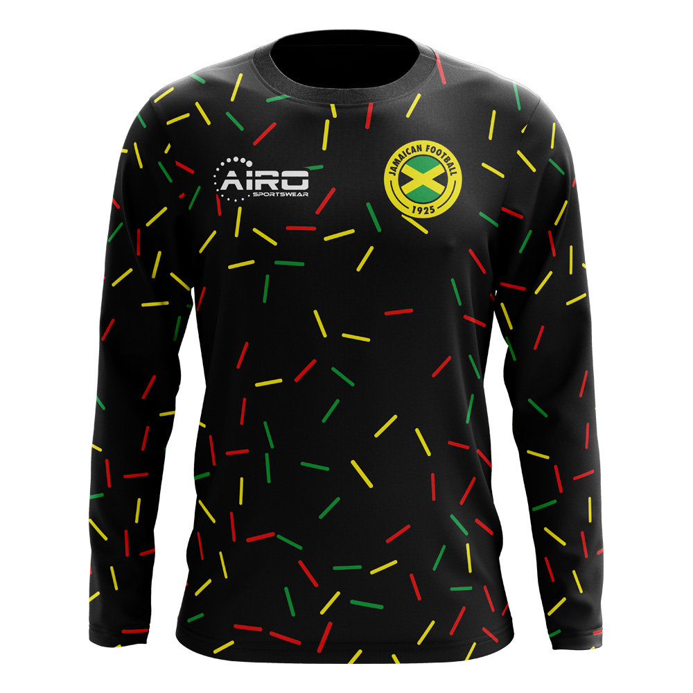 '25-'26 Jamaica Long Sleeve Third Concept Football Shirt Polyester Made By: Airo Sportswear Men's Black 4XL